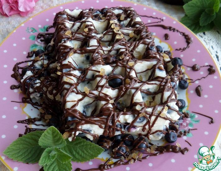Рецепт: Творожный десерт с черникой