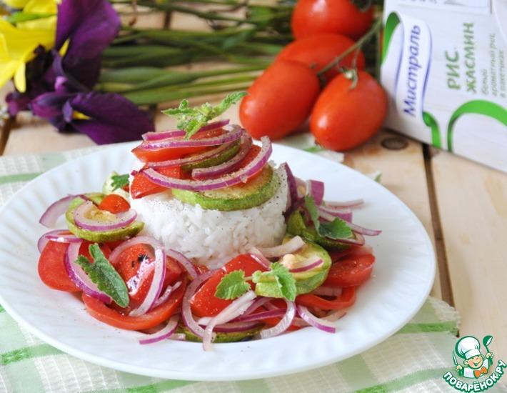 Рецепт: Рисовый салат с овощами-гриль Находка