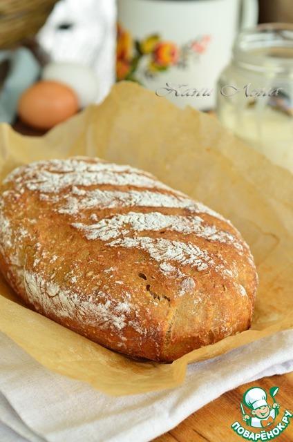 Мой идеальный фермерский хлеб без замеса  по рецепту автора: alarm clock