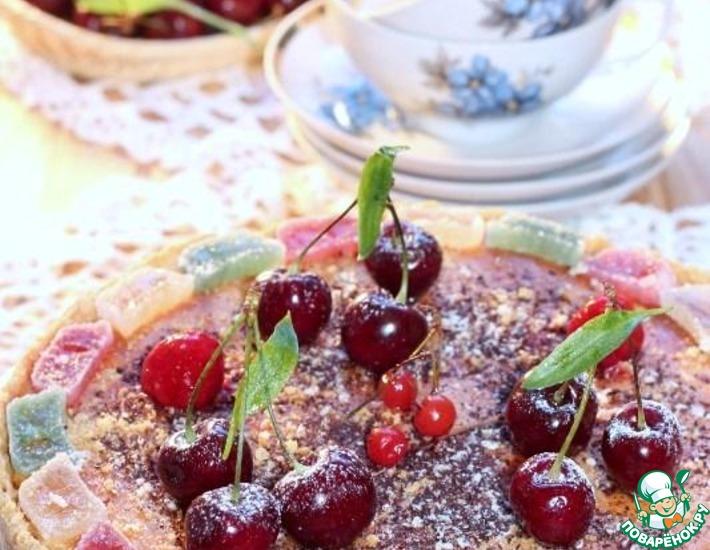 Рецепт: Творожный пирог с ягодой и мармеладом