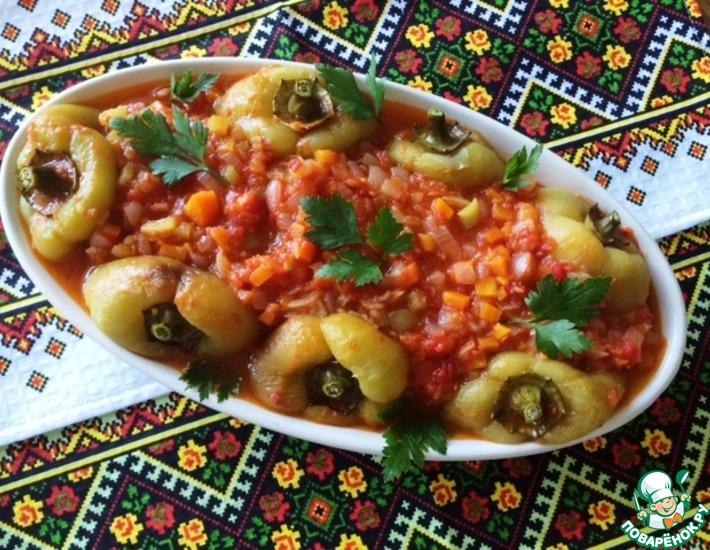 Рецепт: Печеный болгарский перец с томатной подливой