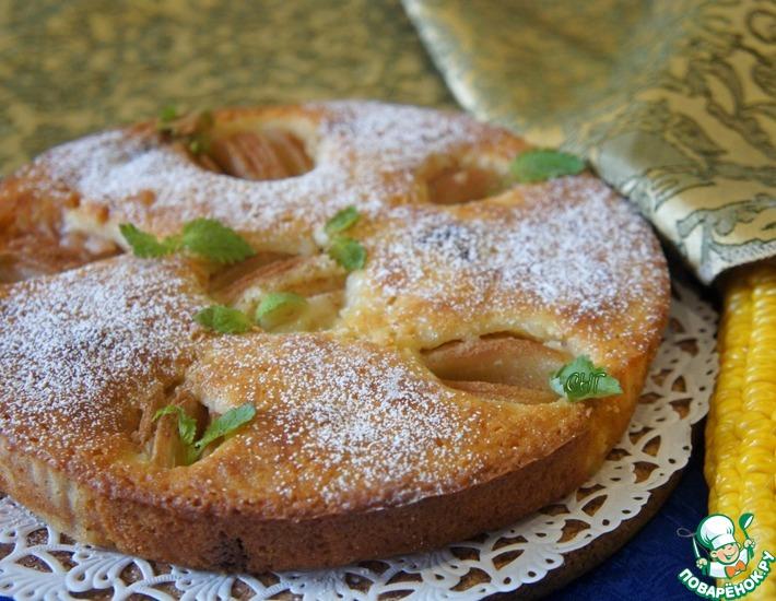 Рецепт: Кукурузно-манный пирог с грушами