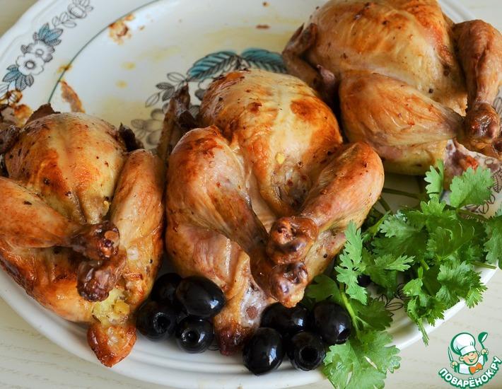 Рецепт: Цыплята-корнишоны с картофельно-чечевичным пюре