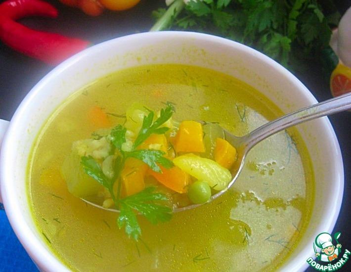 Рецепт: Овощной суп с овсяными хлопьями