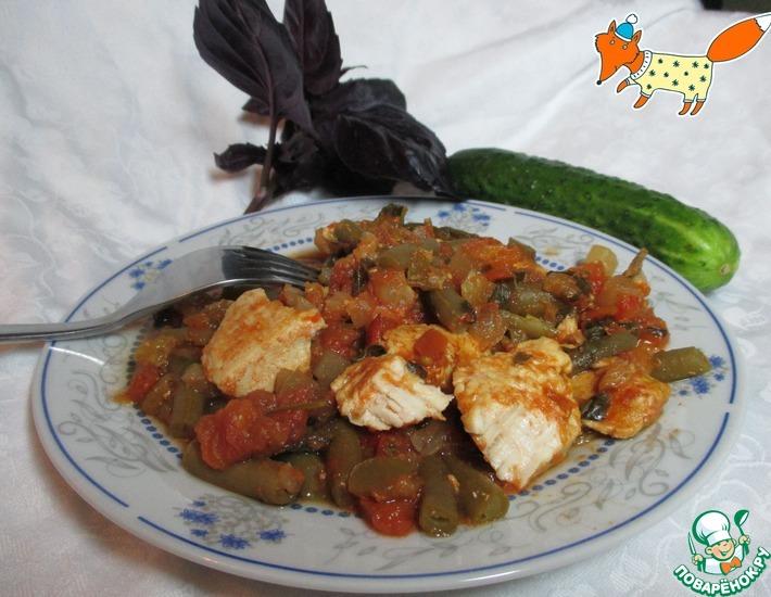 Рецепт: Индейка с овощами и томатным соусом