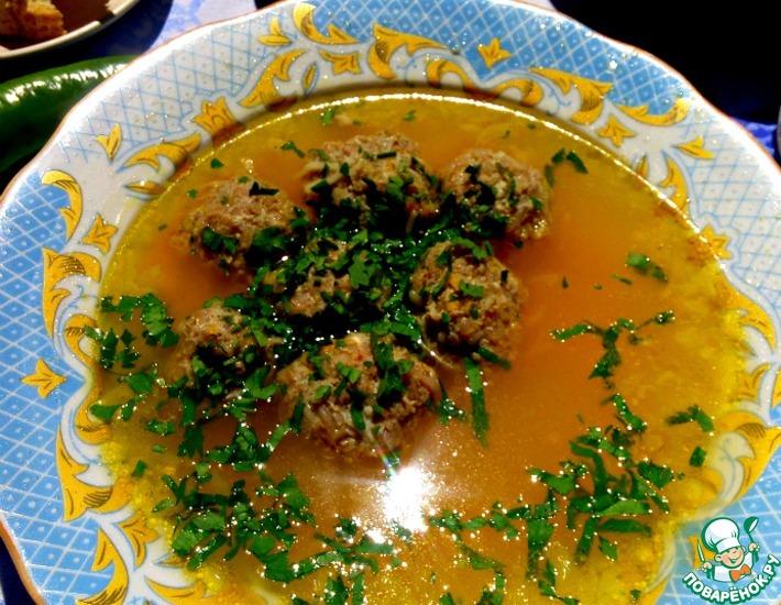 Рецепт: Суп с вермишелью и фрикадельками