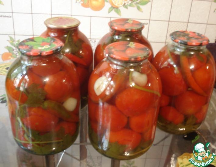 Рецепт: Сладкие маринованные помидоры с сельдереем