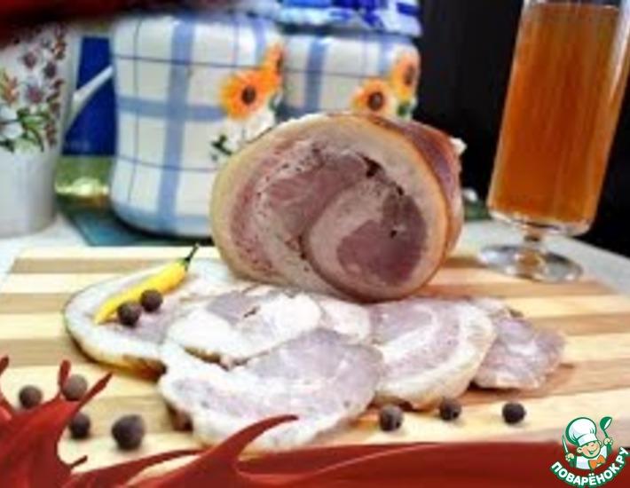 Рецепт: Ветчинная закуска из свиной рульки