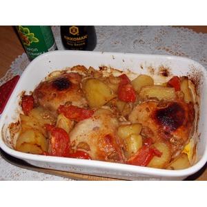 Курица с овощами и сиропом шиповника