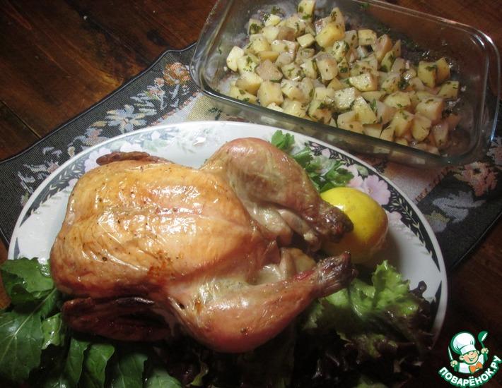 Рецепт: Цыпленок с лимоном и ароматным картофелем