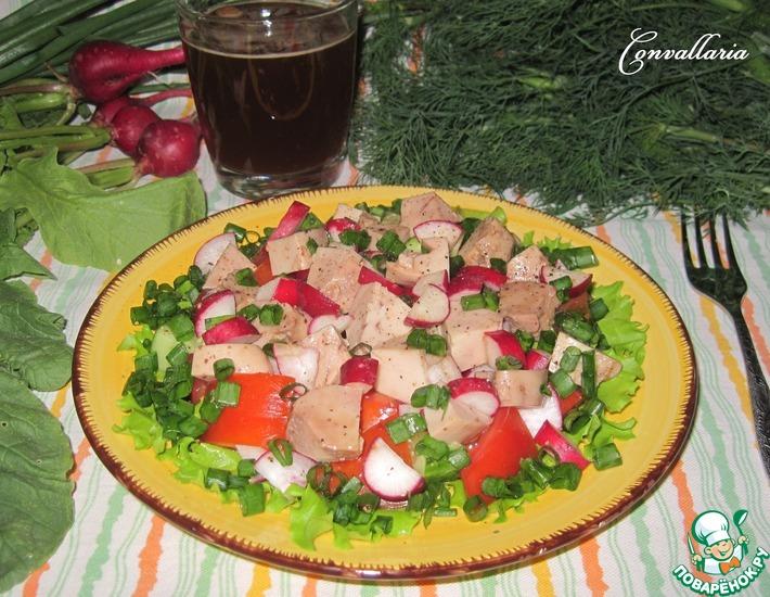 Рецепт: Овощной салат с печенью трески