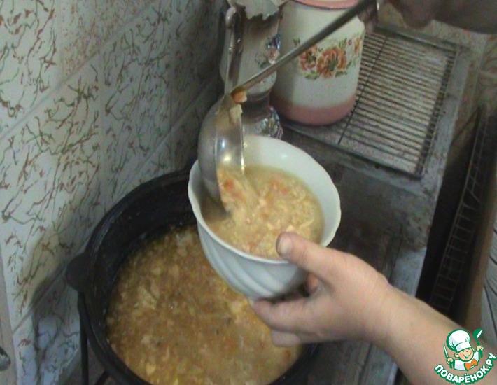Рецепт: Рыбный суп-кулеш в казане