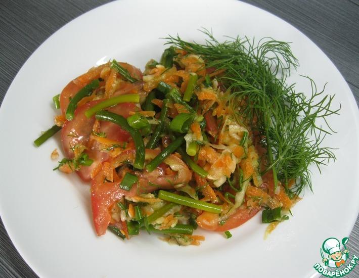 Рецепт: Салат из кабачка и стрелок чеснока