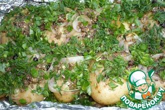 Рецепт: Картофель по-деревенски на мангале