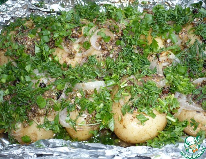 Рецепт: Картофель по-деревенски на мангале