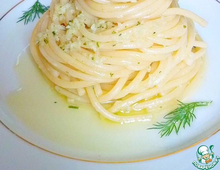 Рецепт: Спагетти с чесночным соусом
