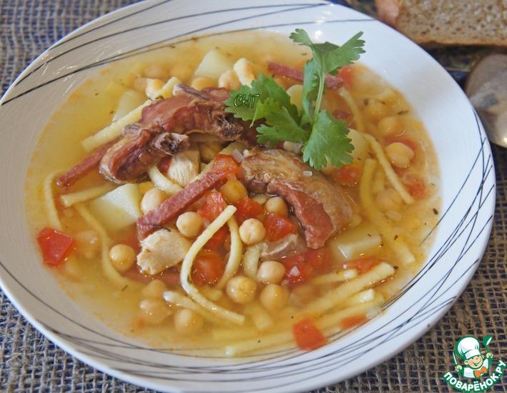 Рецепт: Густой испанский мясной суп Ранчо канарио