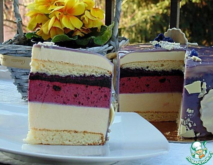 Рецепт: Фиалковый торт-мусс Весна в Тулузе