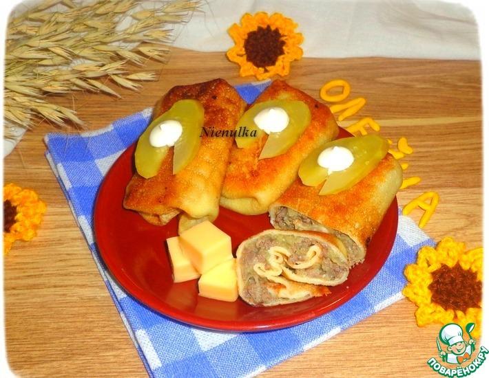 Рецепт: Блинчики с картофелем и печенью