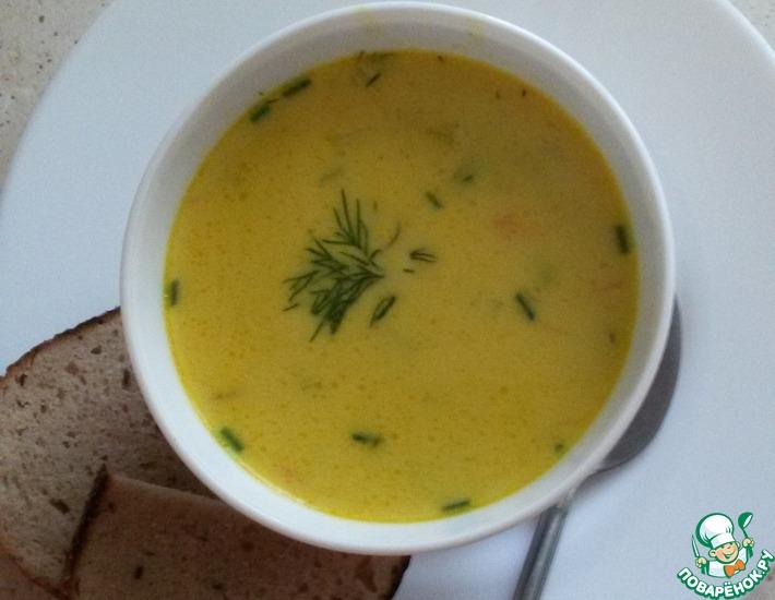 Рецепт: Сырный суп с креветками