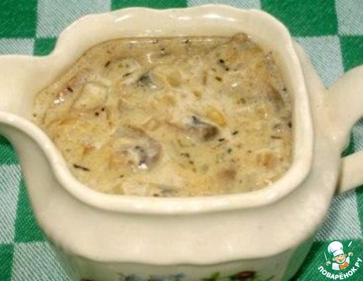 Рецепт: Соус из шампиньонов со сливками