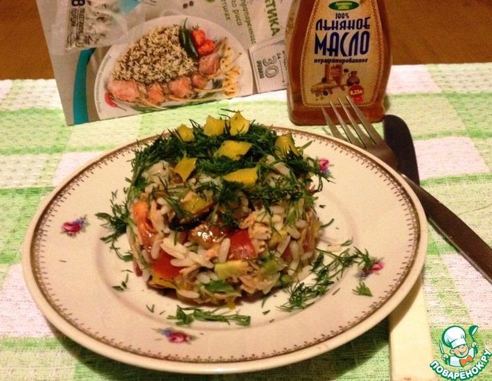 Рецепт: Овощной салат с рисом и тунцом