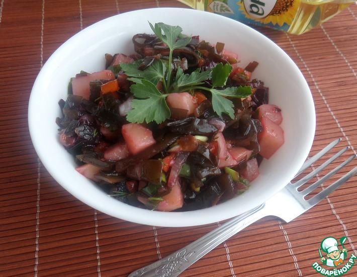 Рецепт: Овощной салат с морской капустой