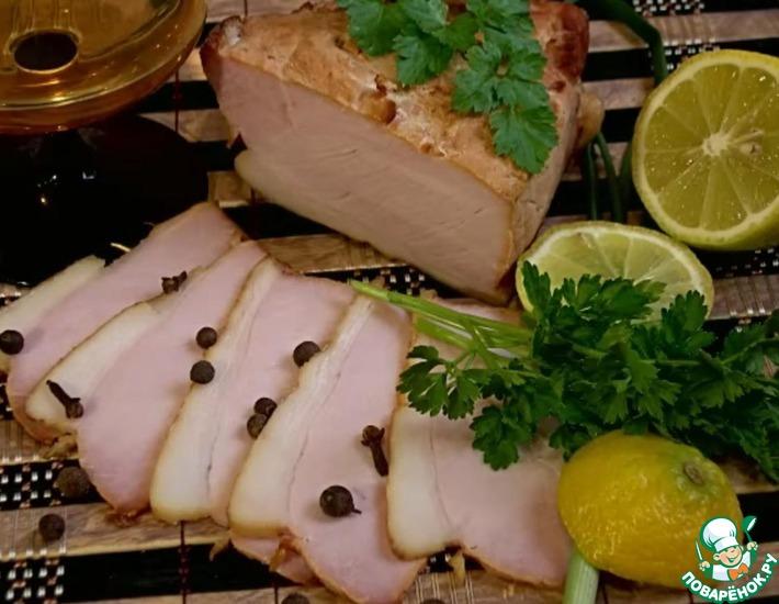Рецепт: Свинина варено-копченая