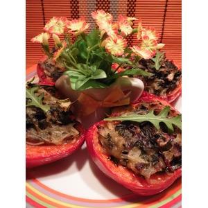 Перец, фаршированный картофелем и шпинатом