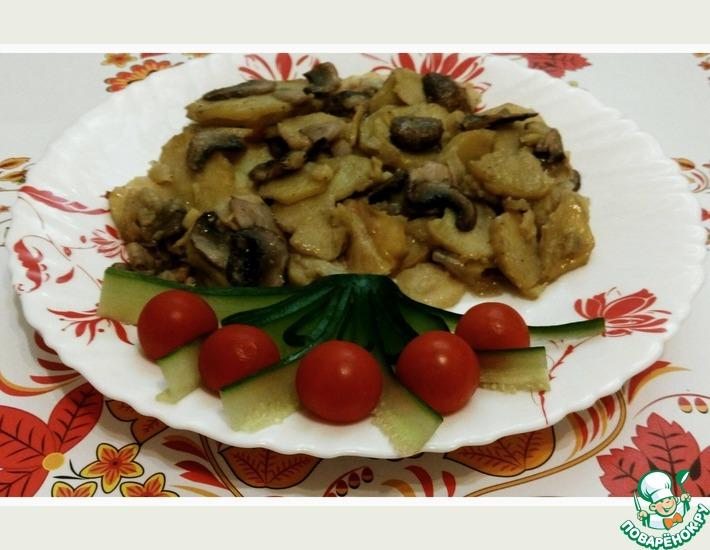 Рецепт: Запеченный картофель с грибами