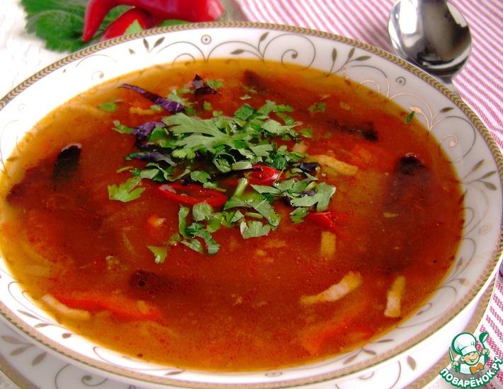 Рецепт: Суп томатный с кукурузой