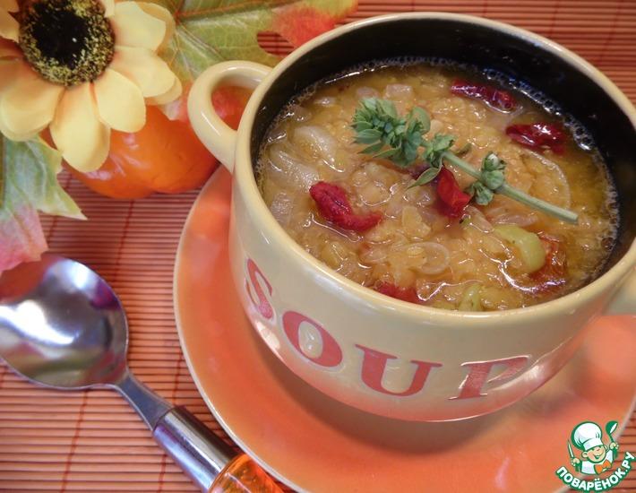 Рецепт: Чечевичный суп с вялеными томатами