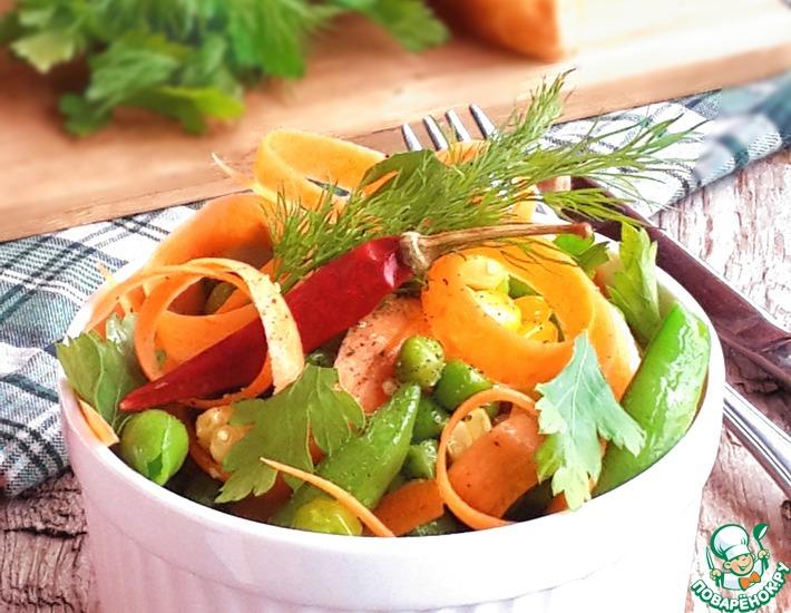 Рецепт: Острый салат из замороженных овощей