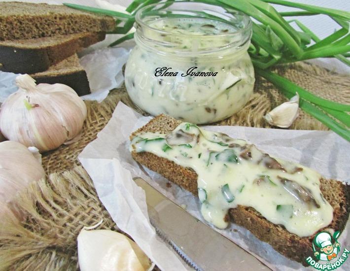 Рецепт: Плавленый сыр с грибами и зеленью