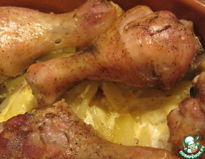 Рецепт: Курица с картофелем 2 в 1