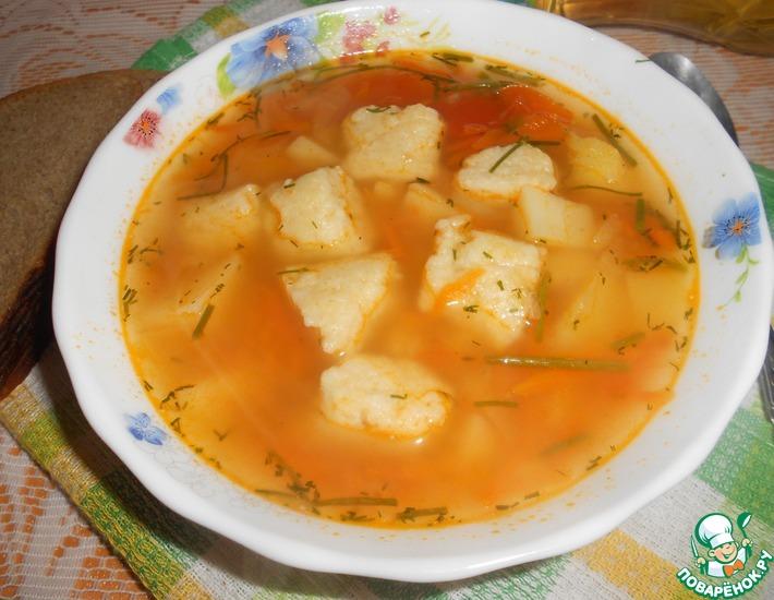 Рецепт: Овощной суп с пшенными клёцками