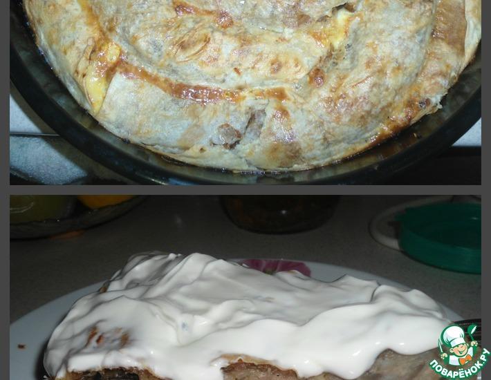 Рецепт: Пирог заливной из лаваша