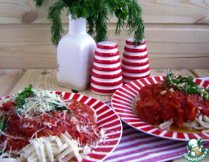 Рецепт: Домашняя паста в томатном соусе