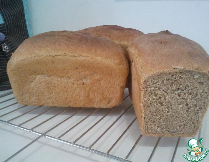 Рецепт: Хлеб из пшеничной и цельнозерновой муки