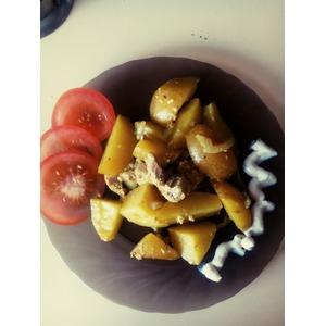 Картофель с мясом в пакете