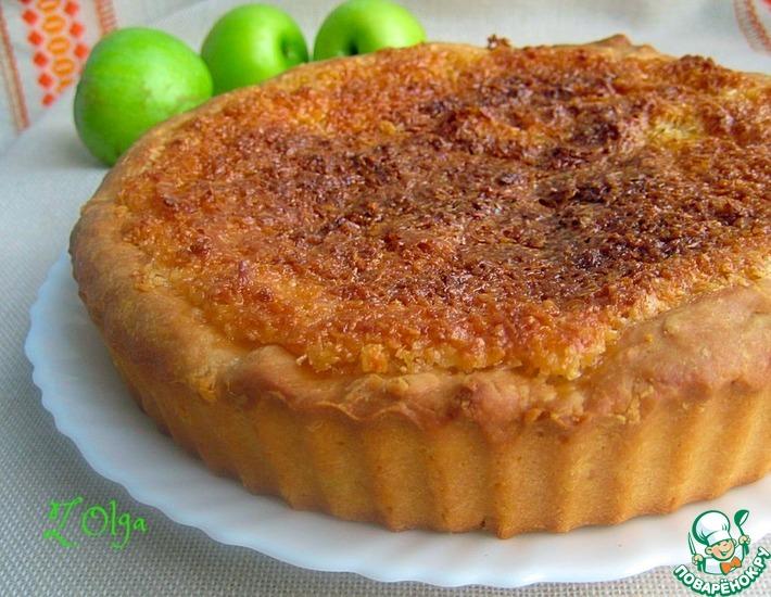 Рецепт: Яблочный пирог с кокосовой заливкой