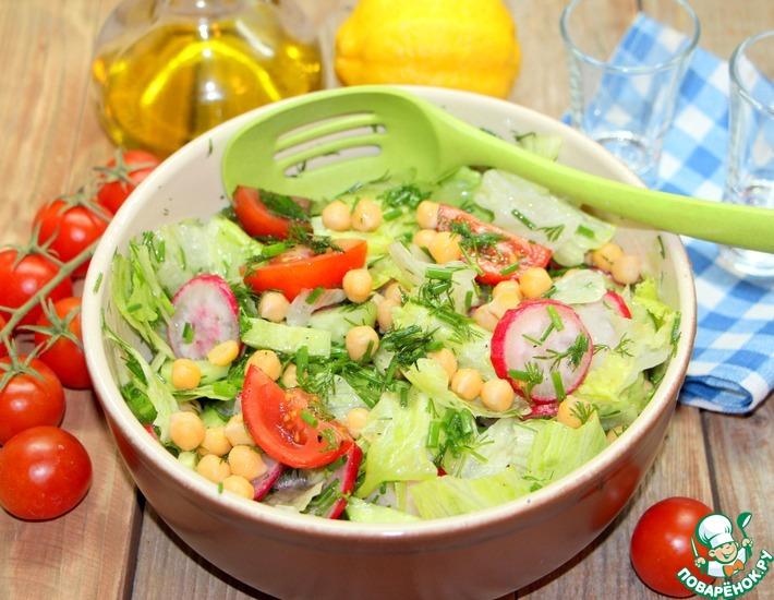 Рецепт: Овощной салат с нутом