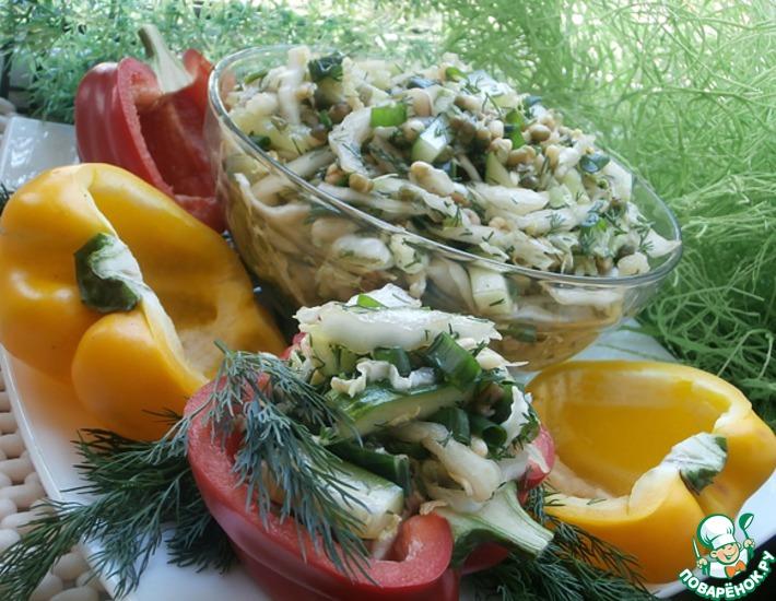 Рецепт: Очень вкусный салат из зеленых овощей