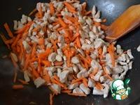 Рис со свининой, овощами и омлетом ингредиенты