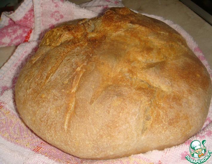 Рецепт: Пшенично-ржаной хлеб без замеса