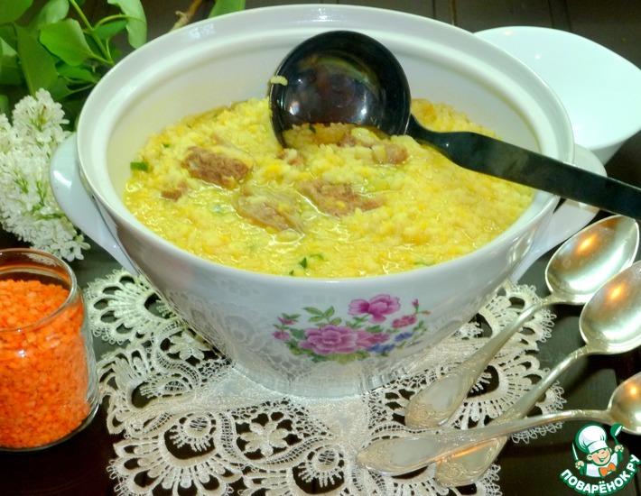 Рецепт: Рисово-чечевичный суп с лимонным ароматом