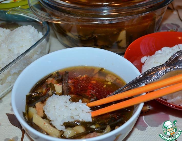 Рецепт: Острый суп с морской капустой