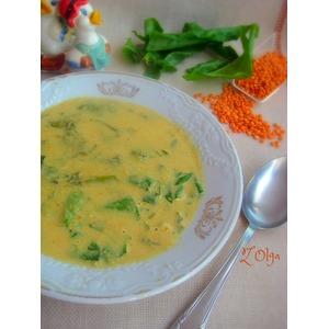 Щавелевый крем-суп с чечевицей