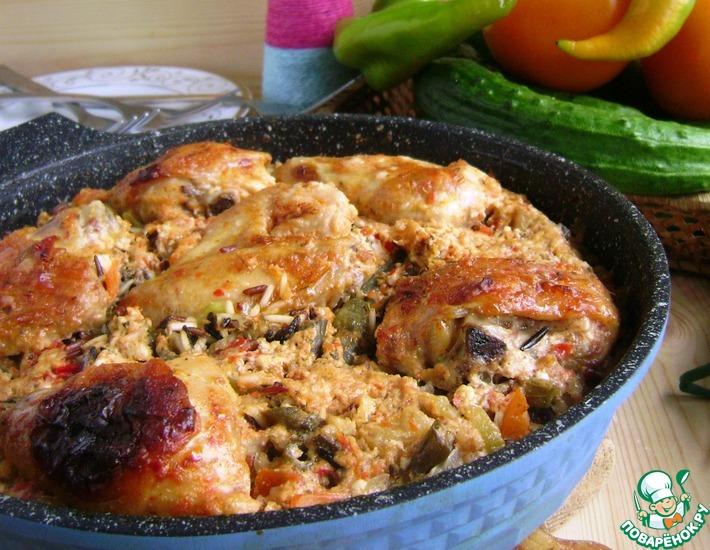 Рецепт: Ленивая сковорода с рисом и курицей