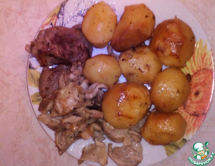 Рецепт: Картофель, запеченный в казане с мясом